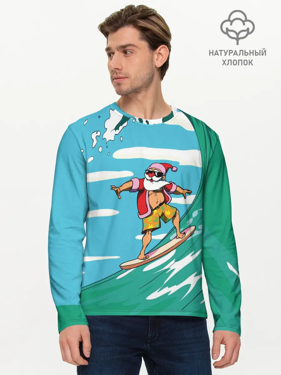 Мужской лонгслив базовый / Cool Santa (P007_P004ooo1663675, P004ooo1663675)