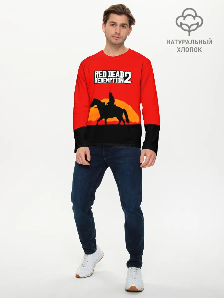 Мужской лонгслив базовый / Red Dead Redemption 2 (P007_P004ooo1661993, P004ooo1661993)