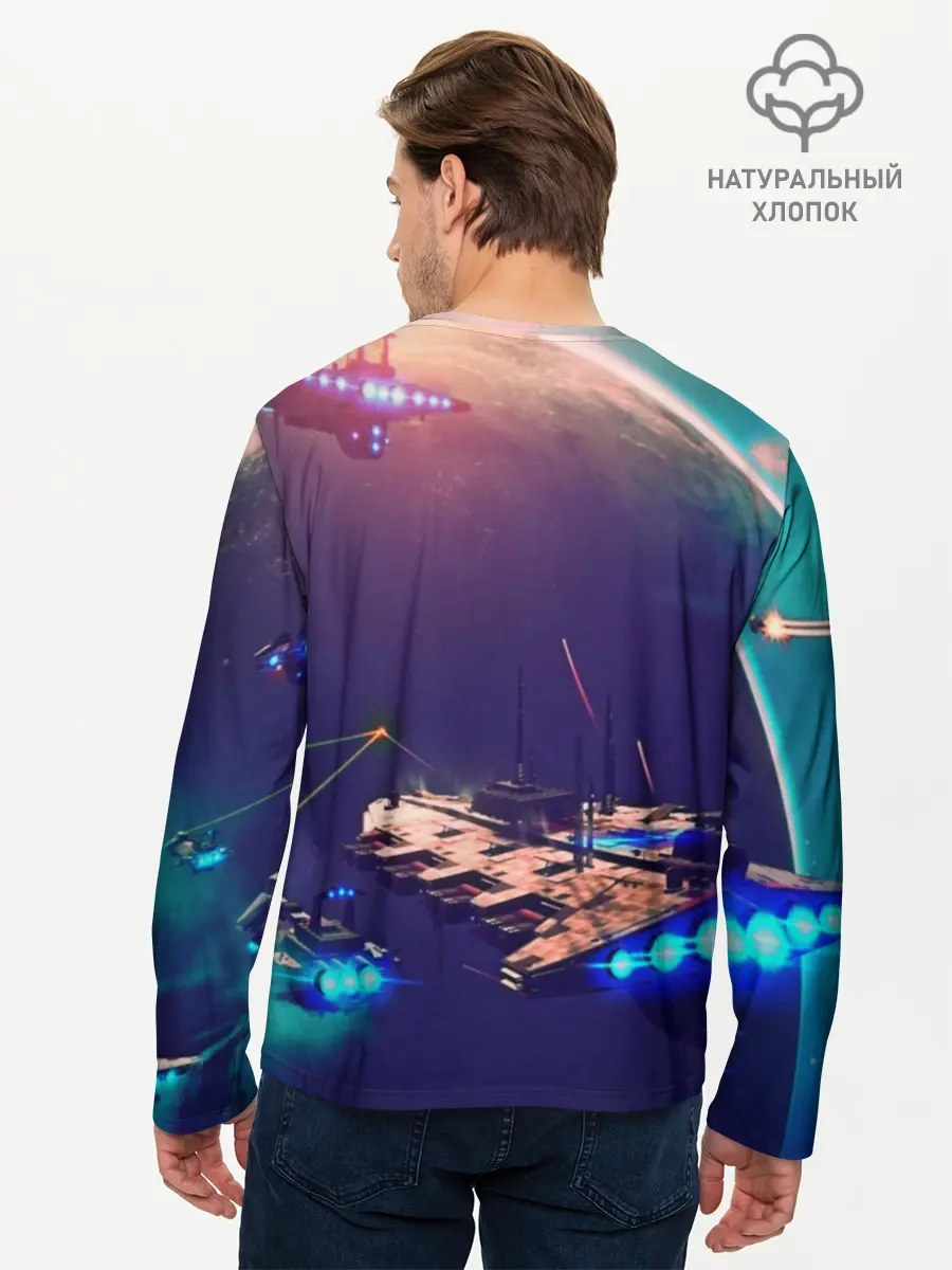 Мужской лонгслив базовый / NO MANS SKY (P007_P004ooo1666745, P004ooo1666745)
