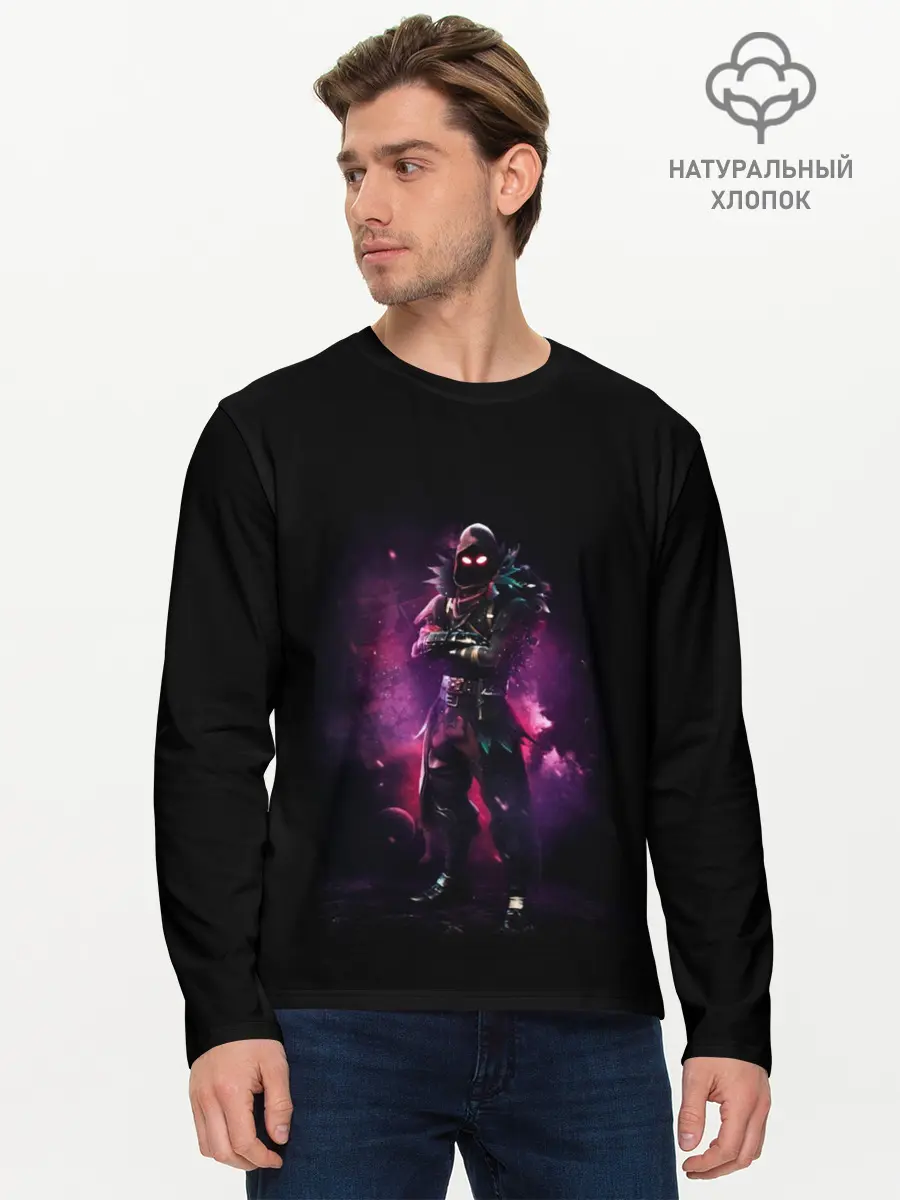 Мужской лонгслив базовый / Fortnite. Raven (P007_P004ooo1667959, P004ooo1667959)