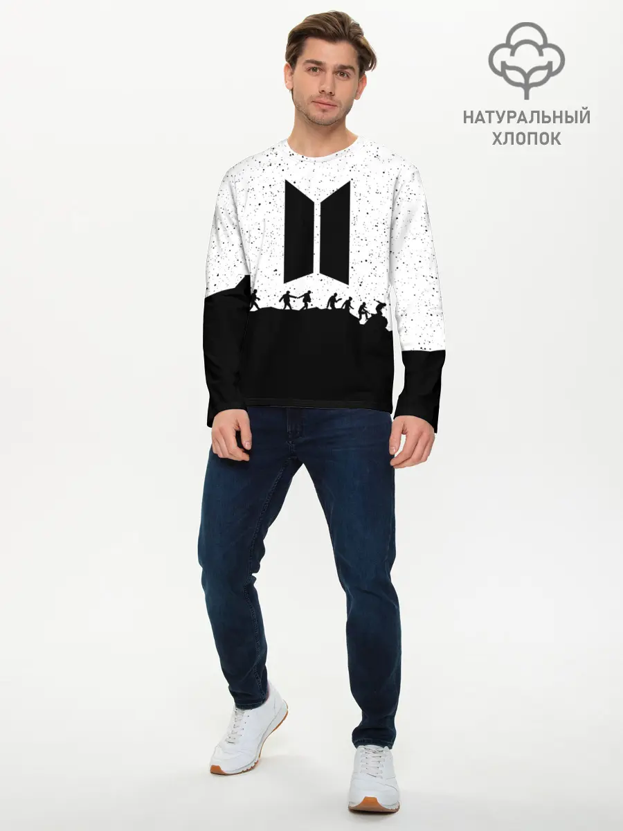 Мужской лонгслив базовый / BTS STARS | БТС ЗВЁЗДЫ (P007_P004ooo1672651, P004ooo1672651)