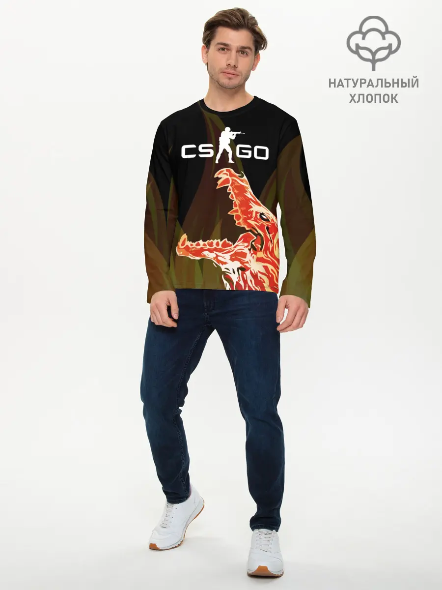 Мужской лонгслив базовый / CS:GO - Howl (P007_P004ooo1673375, P004ooo1673375)