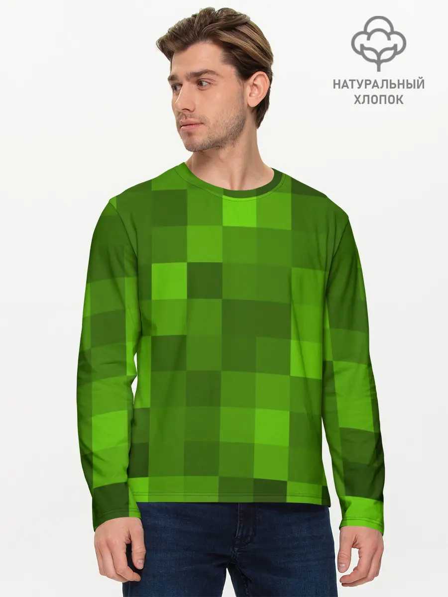 Мужской лонгслив базовый / Minecraft (P007_P004ooo1671823, P004ooo1671823)