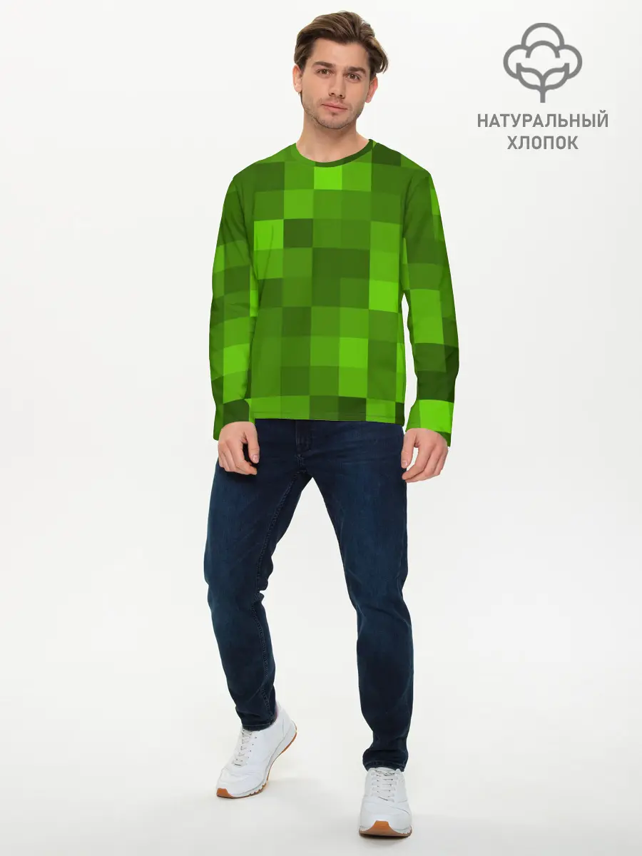 Мужской лонгслив базовый / Minecraft (P007_P004ooo1671823, P004ooo1671823)