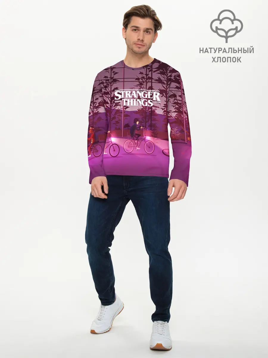 Мужской лонгслив базовый / STRANGER THINGS (P007_P004ooo1674103, P004ooo1674103)