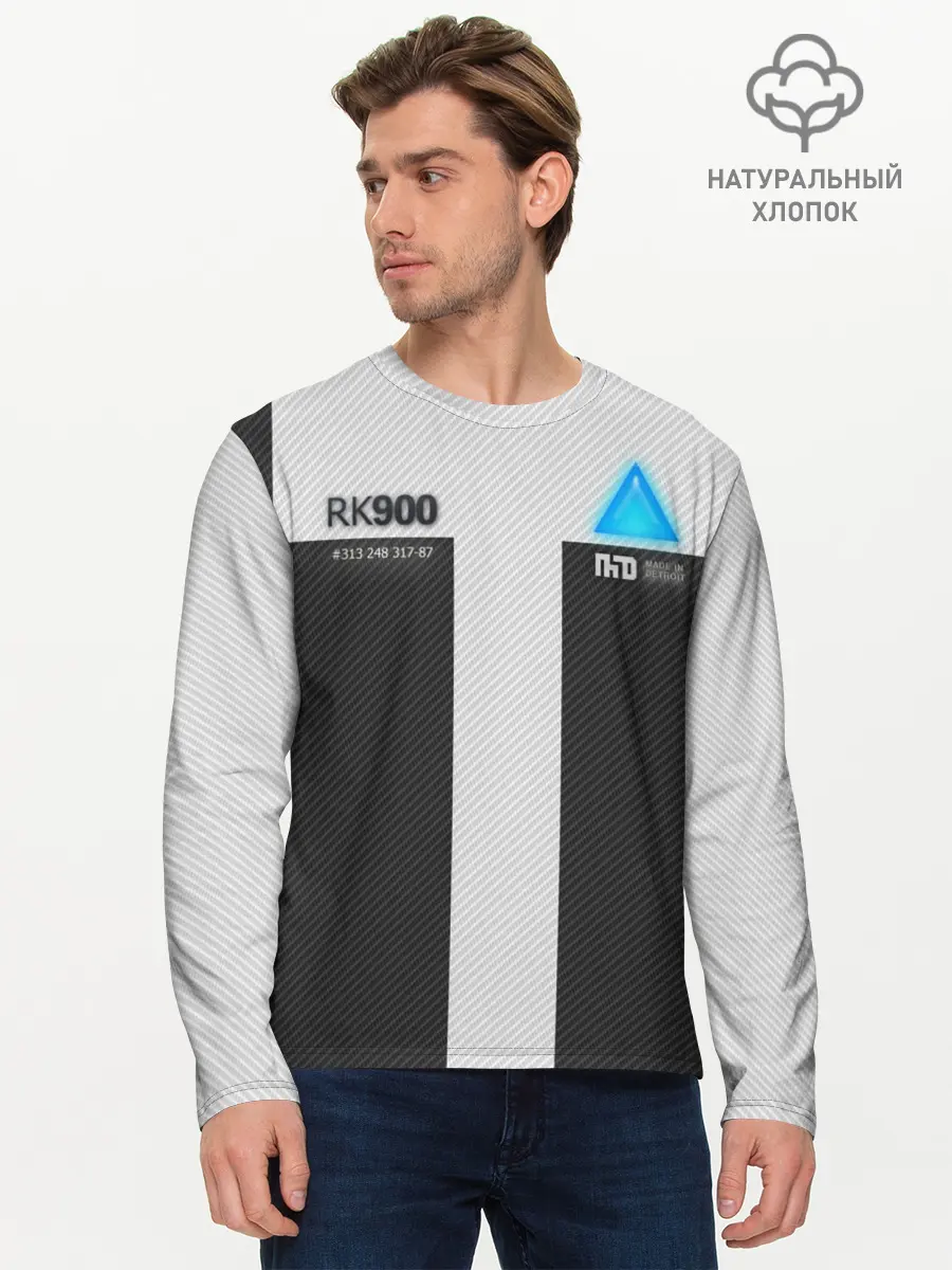 Мужской лонгслив базовый / Connor Detroit: Become Human (P007_P004ooo1674009, P004ooo1674009)
