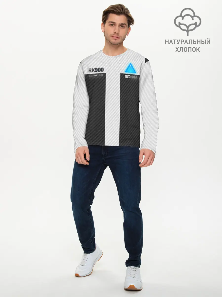 Мужской лонгслив базовый / Connor Detroit: Become Human (P007_P004ooo1674009, P004ooo1674009)