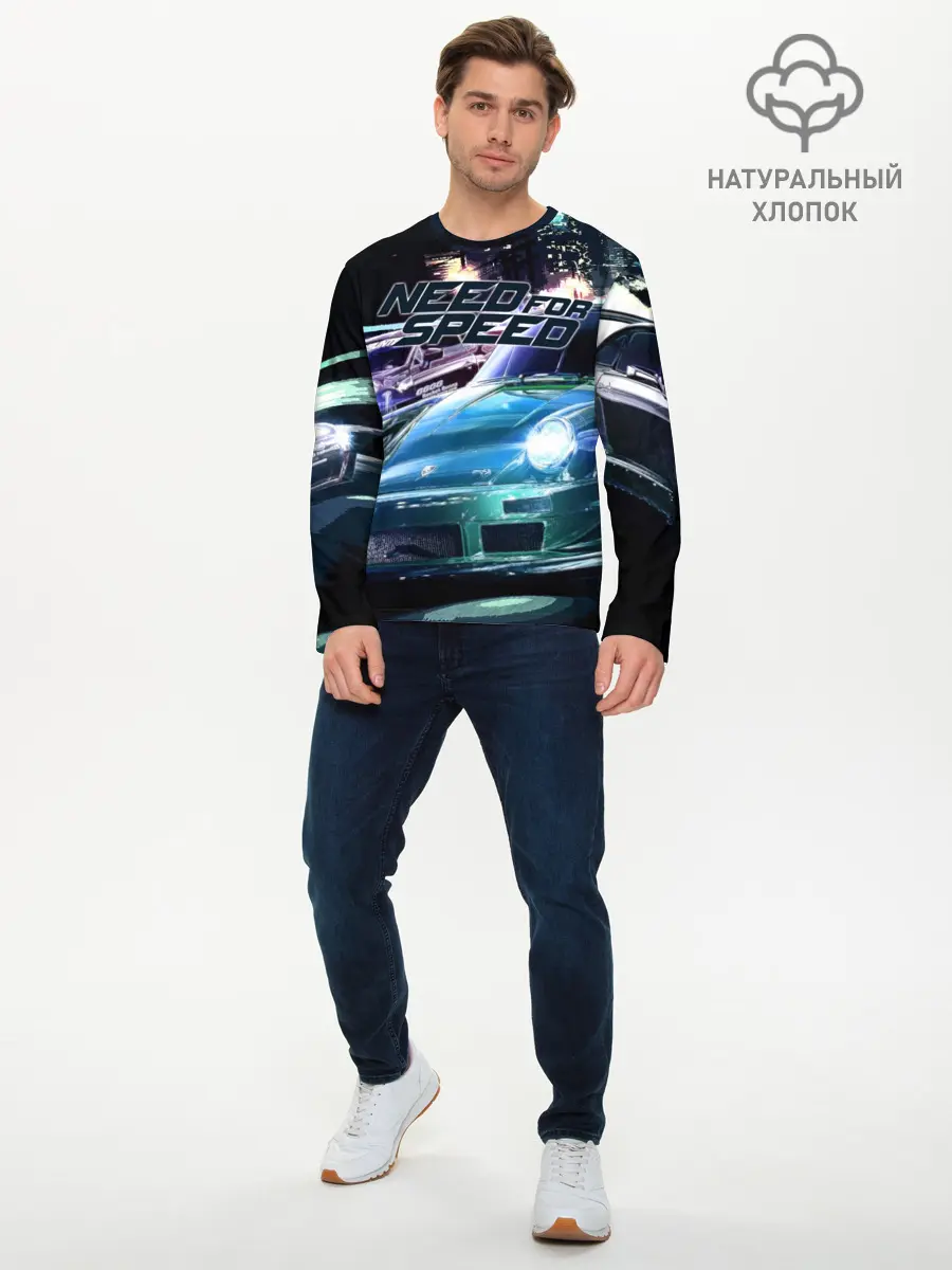 Мужской лонгслив базовый / Need for Speed (P007_P004ooo1673381, P004ooo1673381)