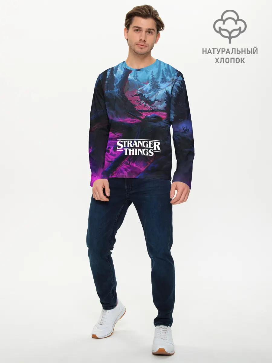 Мужской лонгслив базовый / Очень странные дела (P007_P004ooo1673967, P004ooo1673967)