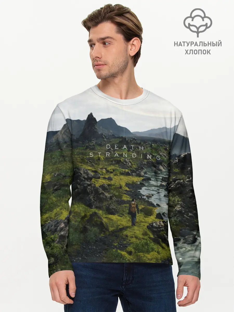 Мужской лонгслив базовый / Death Stranding (P007_P004ooo1676619, P004ooo1676619)