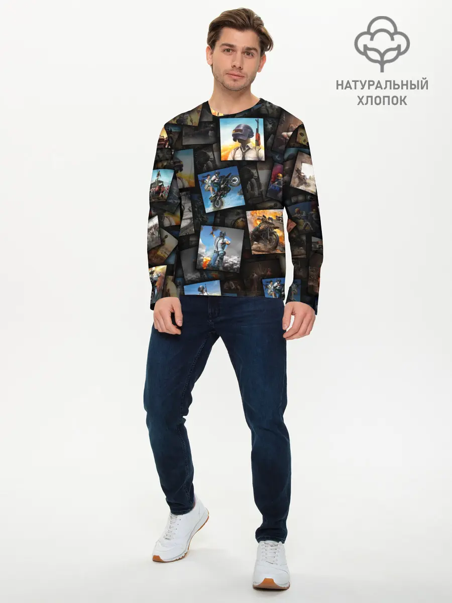 Мужской лонгслив базовый / PUBG (P007_P004ooo1677293, P004ooo1677293)