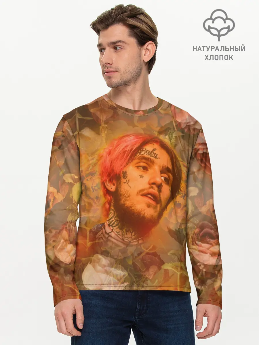 Мужской лонгслив базовый / Lil Peep rose (P007_P004ooo1679025, P004ooo1679025)