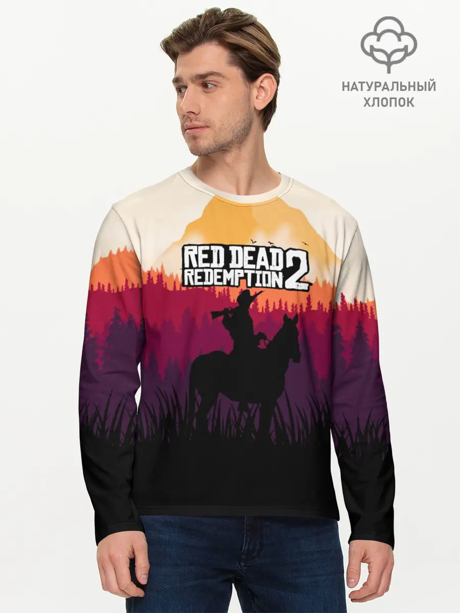 Мужской лонгслив базовый / Red Dead Redemption 2 (P007_P004ooo1683383, P004ooo1683383)