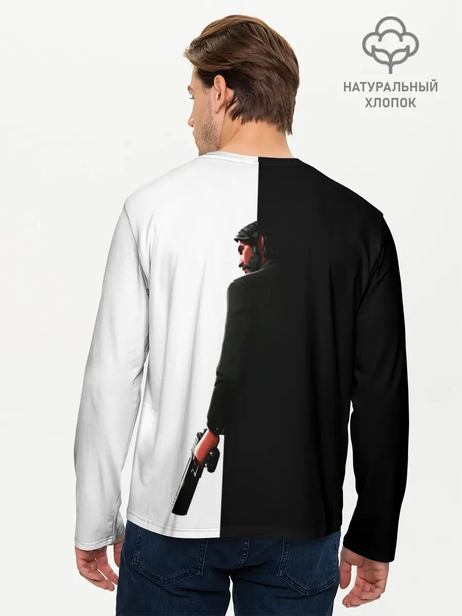Мужской лонгслив базовый / The Reaper Half Black Fortnite (P007_P004ooo1682081, P004ooo1682081)