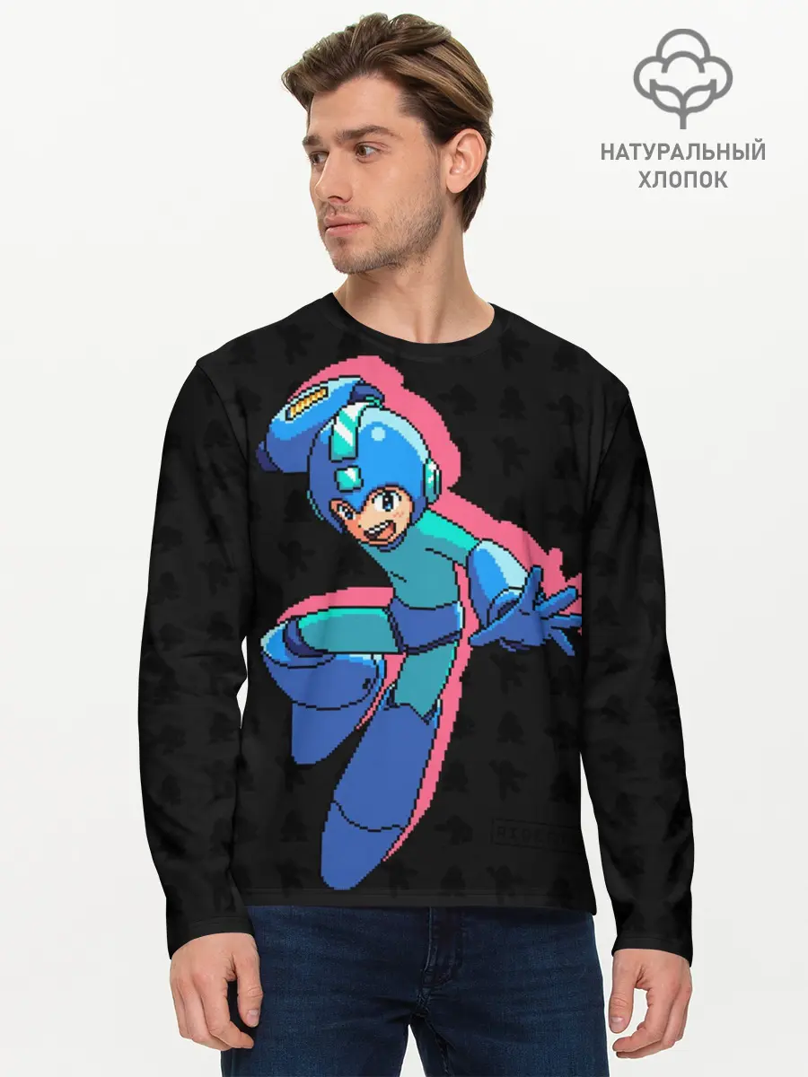 Мужской лонгслив базовый / Mega Man (P007_P004ooo1684509, P004ooo1684509)