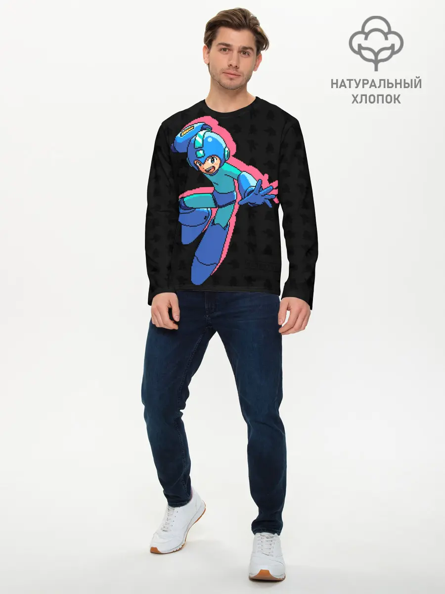 Мужской лонгслив базовый / Mega Man (P007_P004ooo1684509, P004ooo1684509)