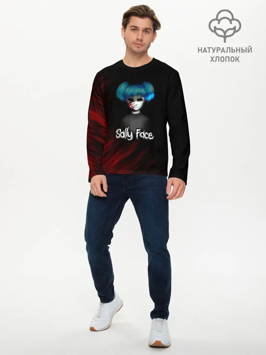 Мужской лонгслив базовый / Sally Face окровавленное лицо (P007_P004ooo1685009, P004ooo1685009)