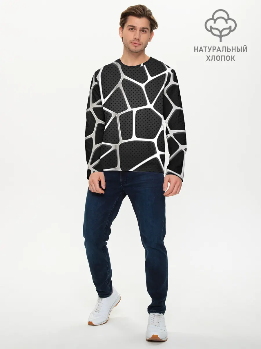 Мужской лонгслив базовый / Серебряная паутина (P007_P004ooo1687985, P004ooo1687985)