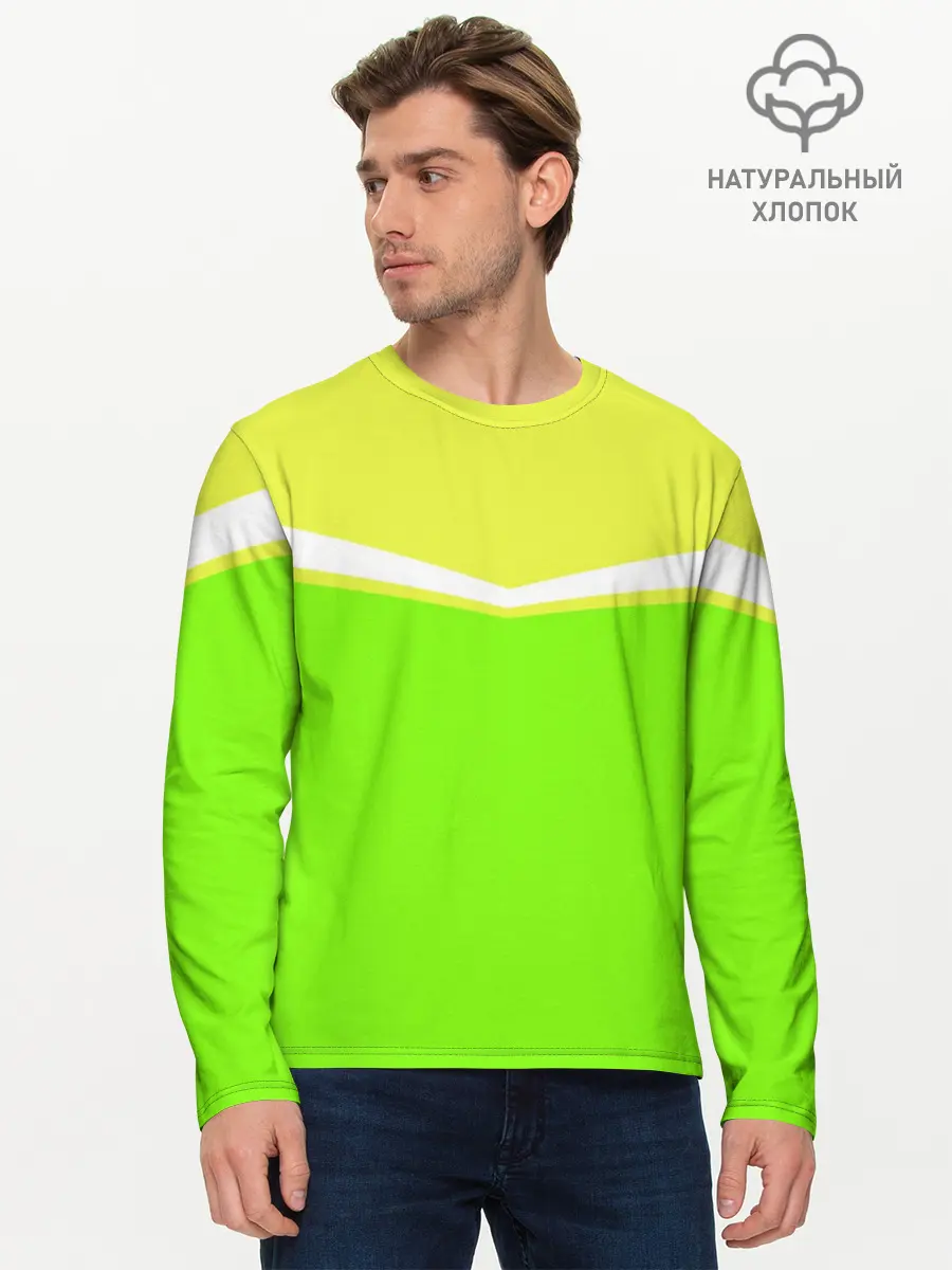 Мужской лонгслив базовый / Угол зеленый (P007_P004ooo1690367, P004ooo1690367)