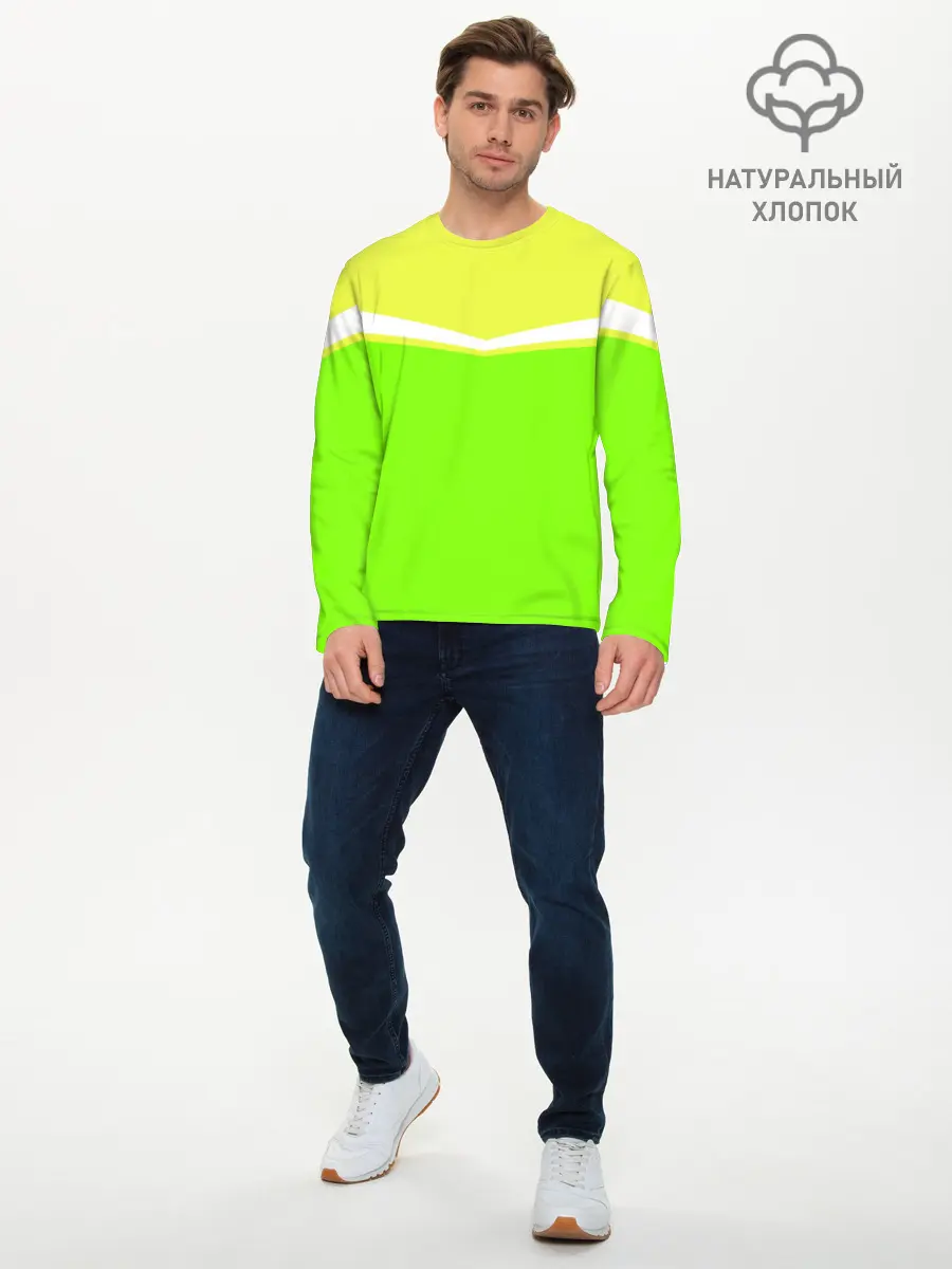 Мужской лонгслив базовый / Угол зеленый (P007_P004ooo1690367, P004ooo1690367)