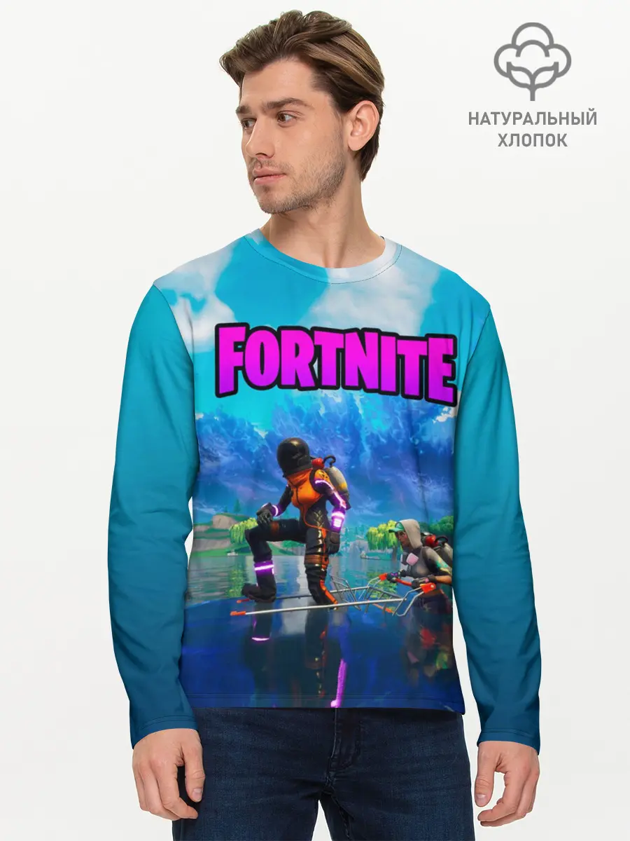 Мужской лонгслив базовый / Fortnite повозка (P007_P004ooo1693179, P004ooo1693179)