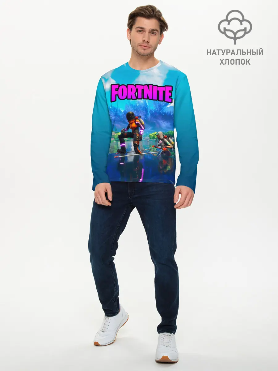 Мужской лонгслив базовый / Fortnite повозка (P007_P004ooo1693179, P004ooo1693179)