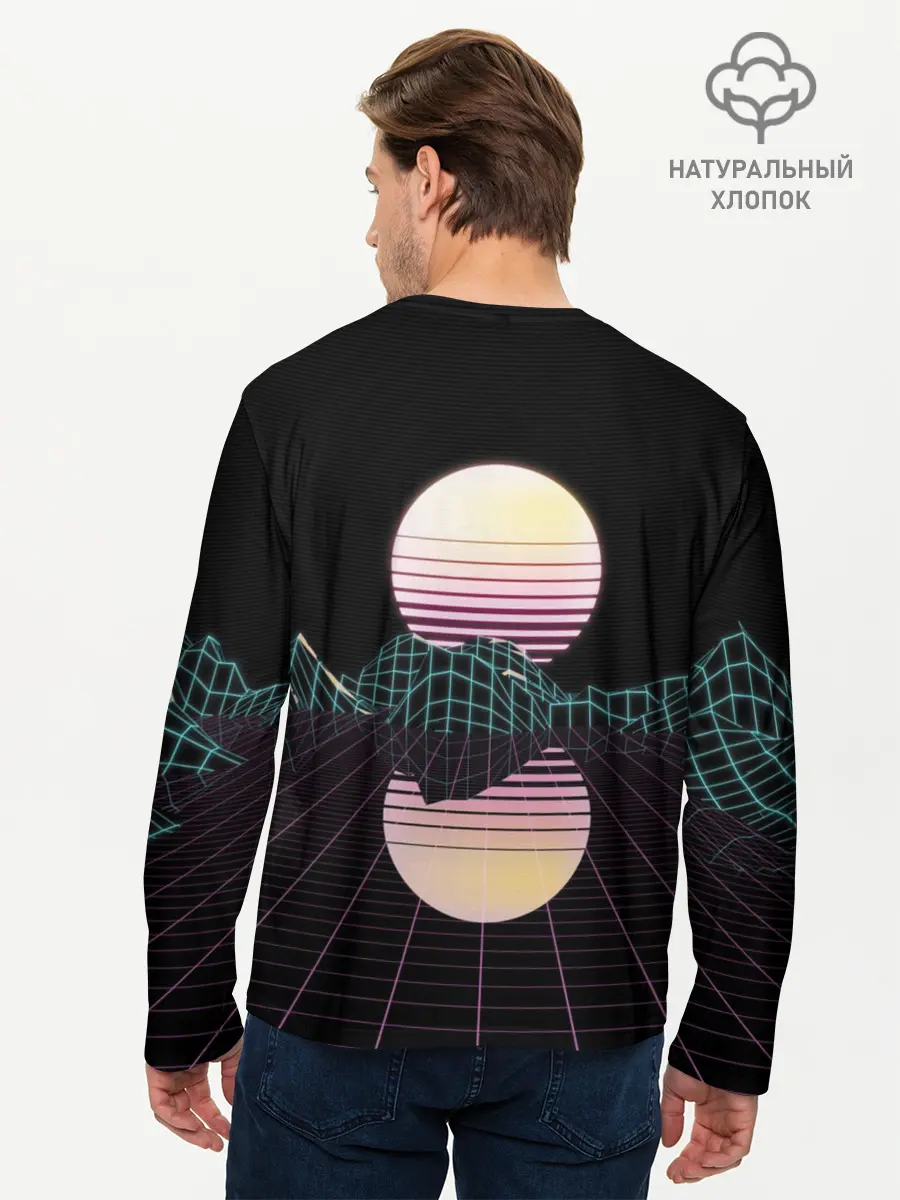 Мужской лонгслив базовый / Retro Wave (P007_P004ooo1693235, P004ooo1693235)