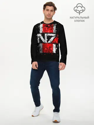 Мужской лонгслив базовый / Mass Effect N7 (P007_P004ooo1693565, P004ooo1693565)