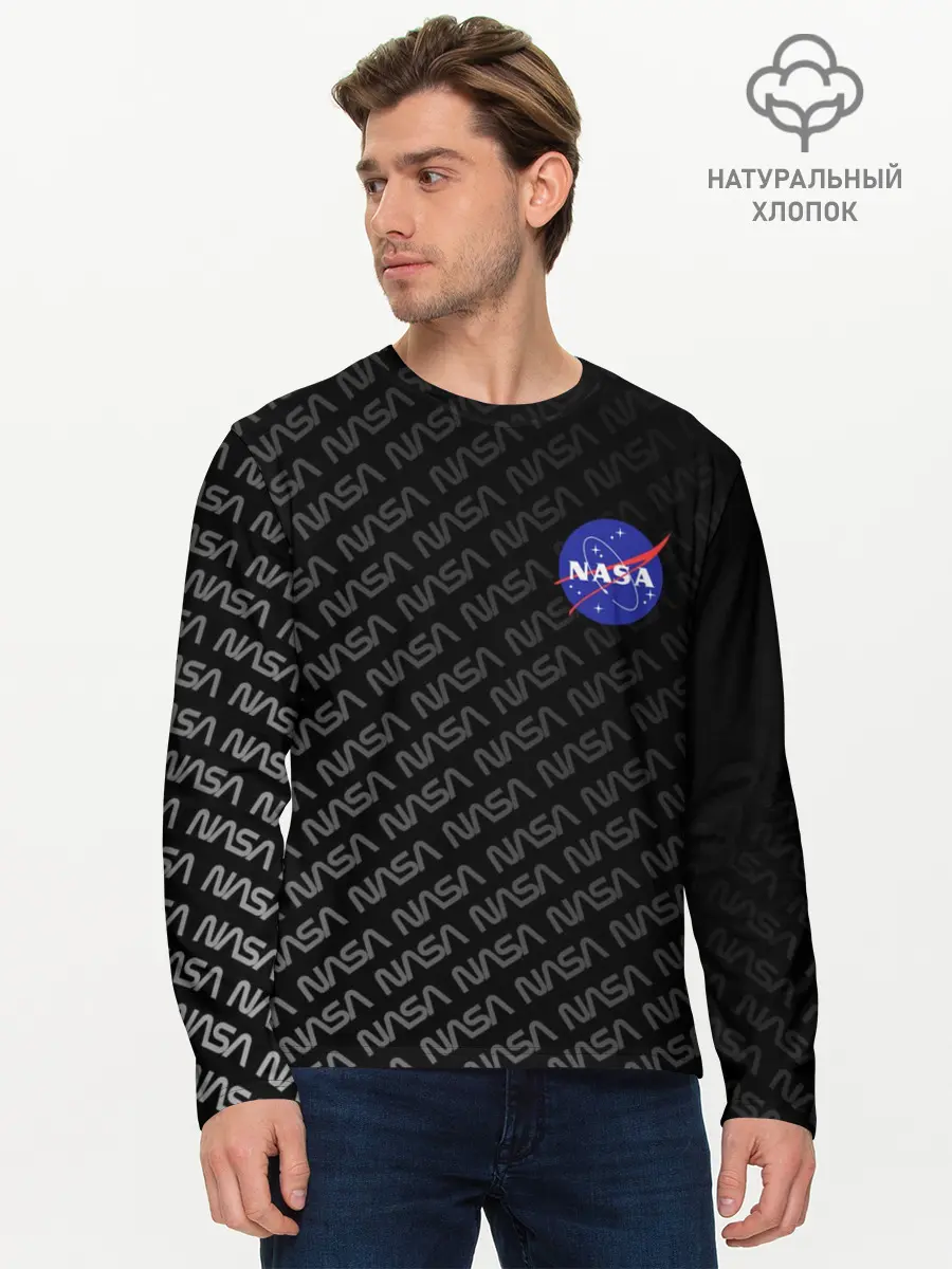 Мужской лонгслив базовый / NASA (P007_P004ooo1693057, P004ooo1693057)