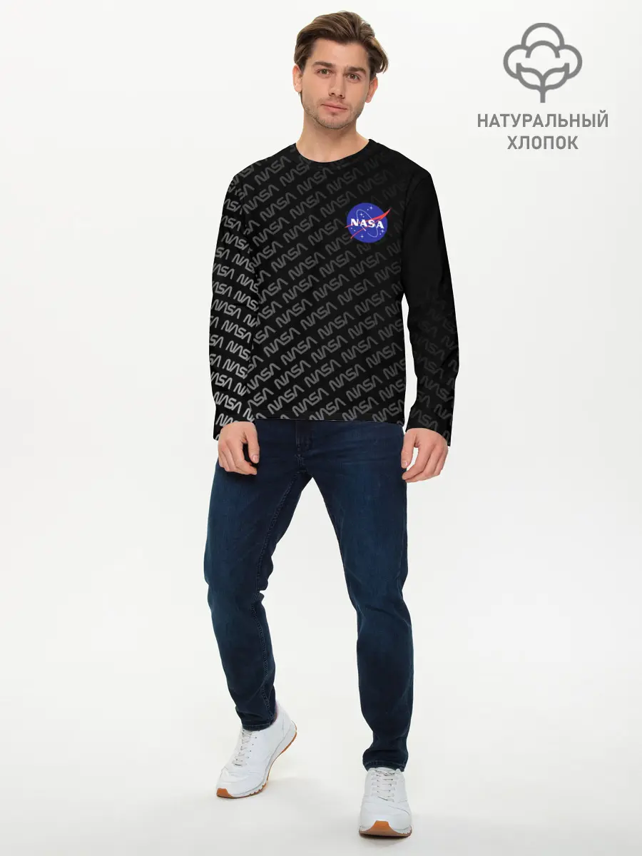 Мужской лонгслив базовый / NASA (P007_P004ooo1693057, P004ooo1693057)