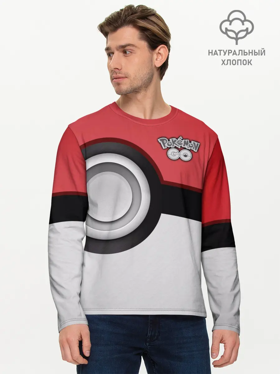 Мужской лонгслив базовый / Pokemon GO (P007_P004ooo1694233, P004ooo1694233)