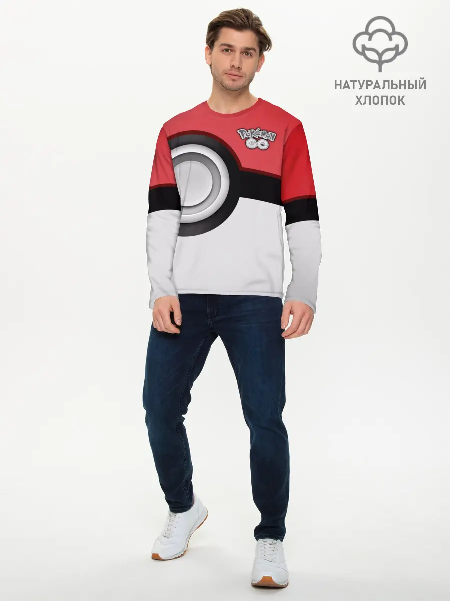 Мужской лонгслив базовый / Pokemon GO (P007_P004ooo1694233, P004ooo1694233)