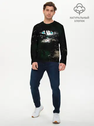 Мужской лонгслив базовый / Глаза Ябоку. БЕЗДОМНЫЙ БОГ