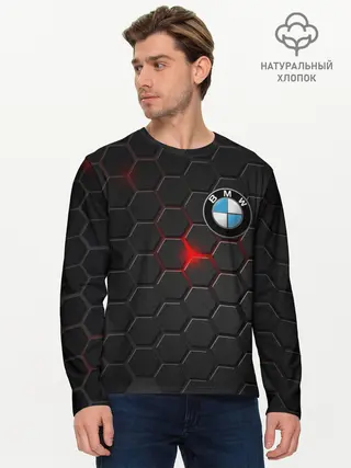 Мужской лонгслив базовый / Карбон и BMW
