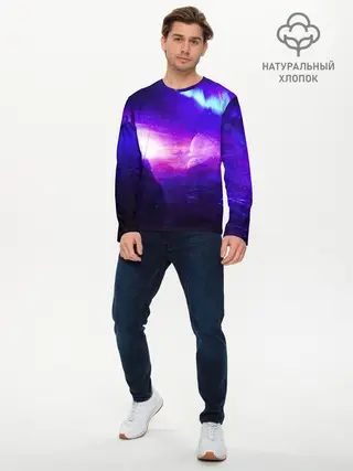 Мужской лонгслив базовый / Космическое сияние