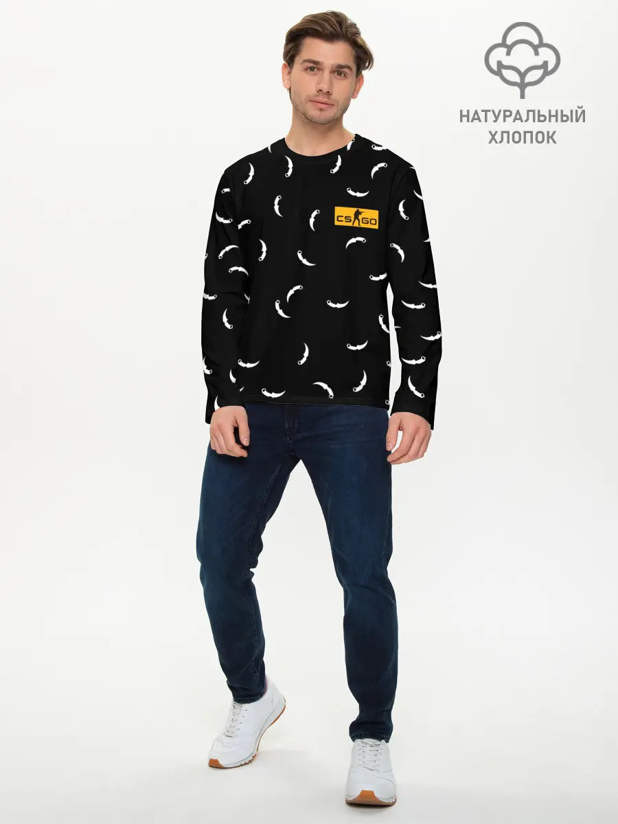 Мужской лонгслив базовый / CS GO (P007_P004ooo1695259, P004ooo1695259)