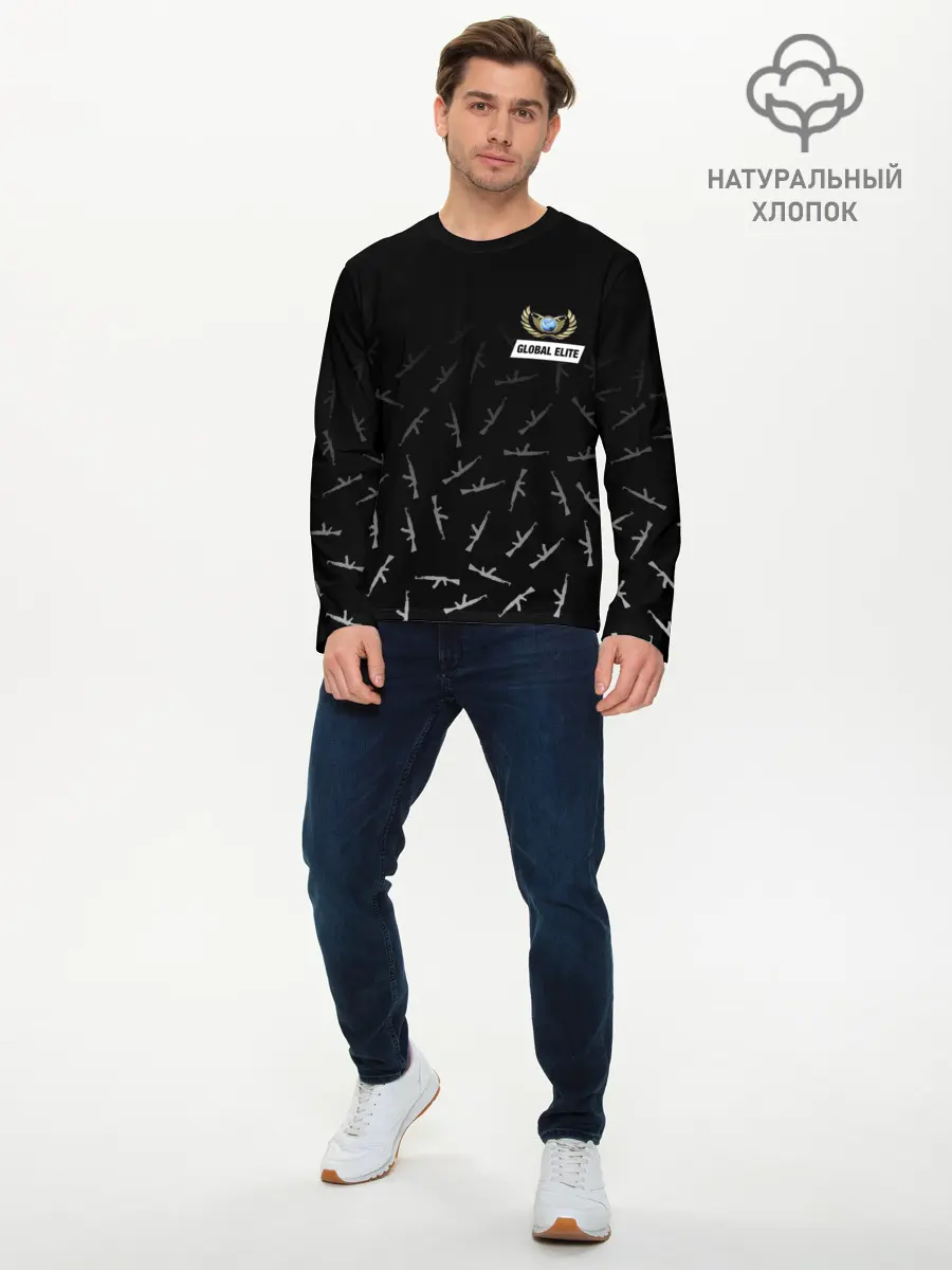 Мужской лонгслив базовый / GLOBAL ELITE CS GO (P007_P004ooo1695409, P004ooo1695409)