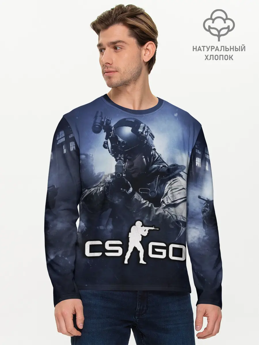 Мужской лонгслив базовый / Counter Strike (P007_P004ooo1695013, P004ooo1695013)