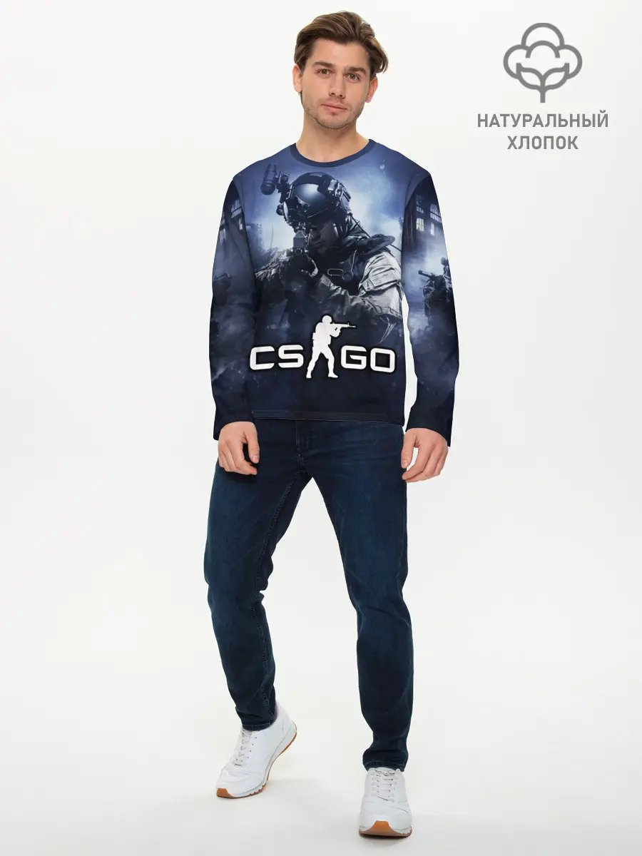 Мужской лонгслив базовый / Counter Strike (P007_P004ooo1695013, P004ooo1695013)