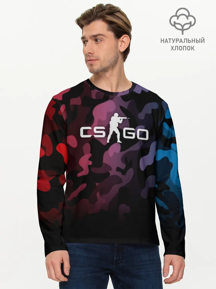 Мужской лонгслив базовый / CS GO (P007_P004ooo1695461, P004ooo1695461)