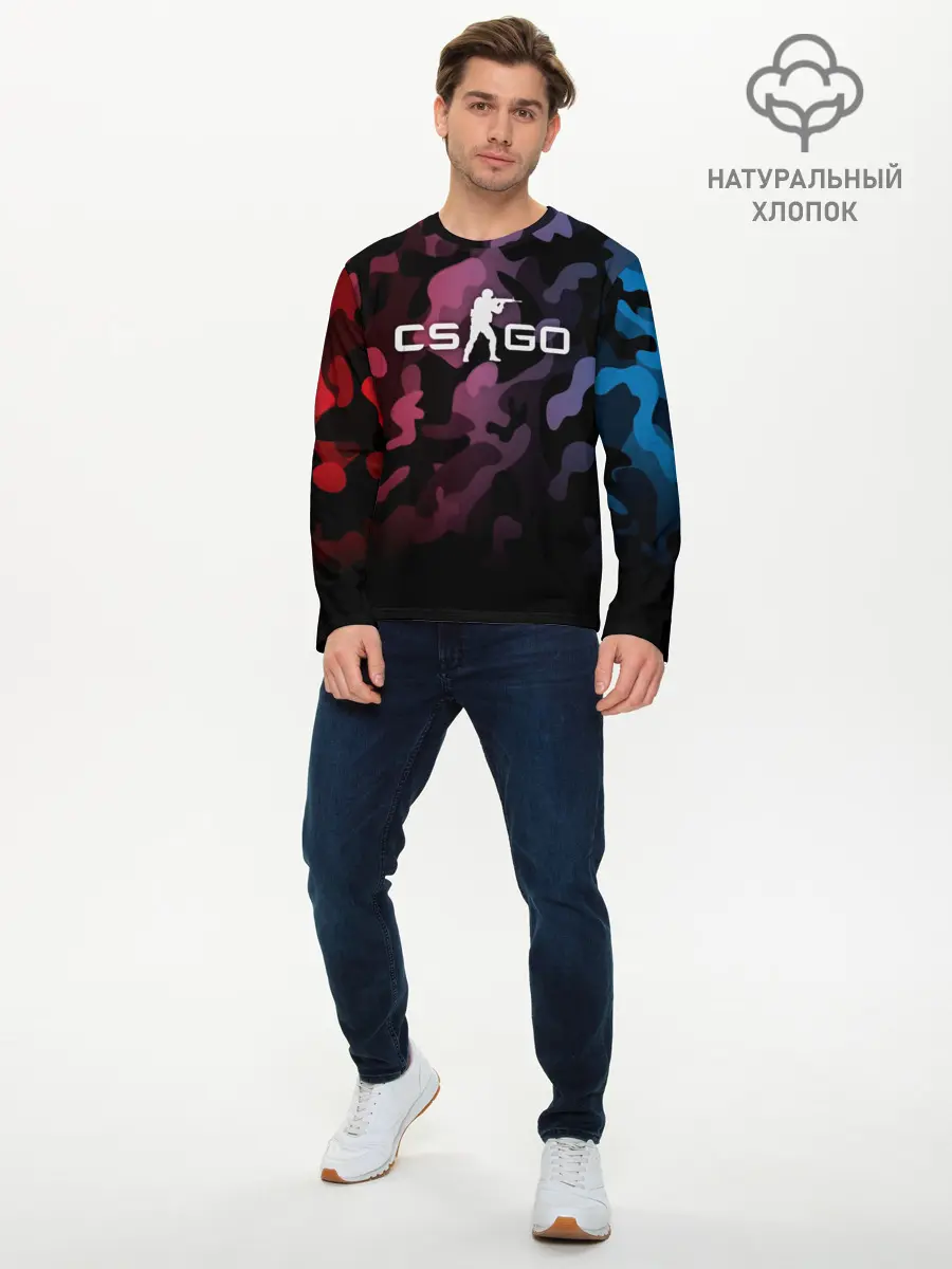 Мужской лонгслив базовый / CS GO (P007_P004ooo1695461, P004ooo1695461)