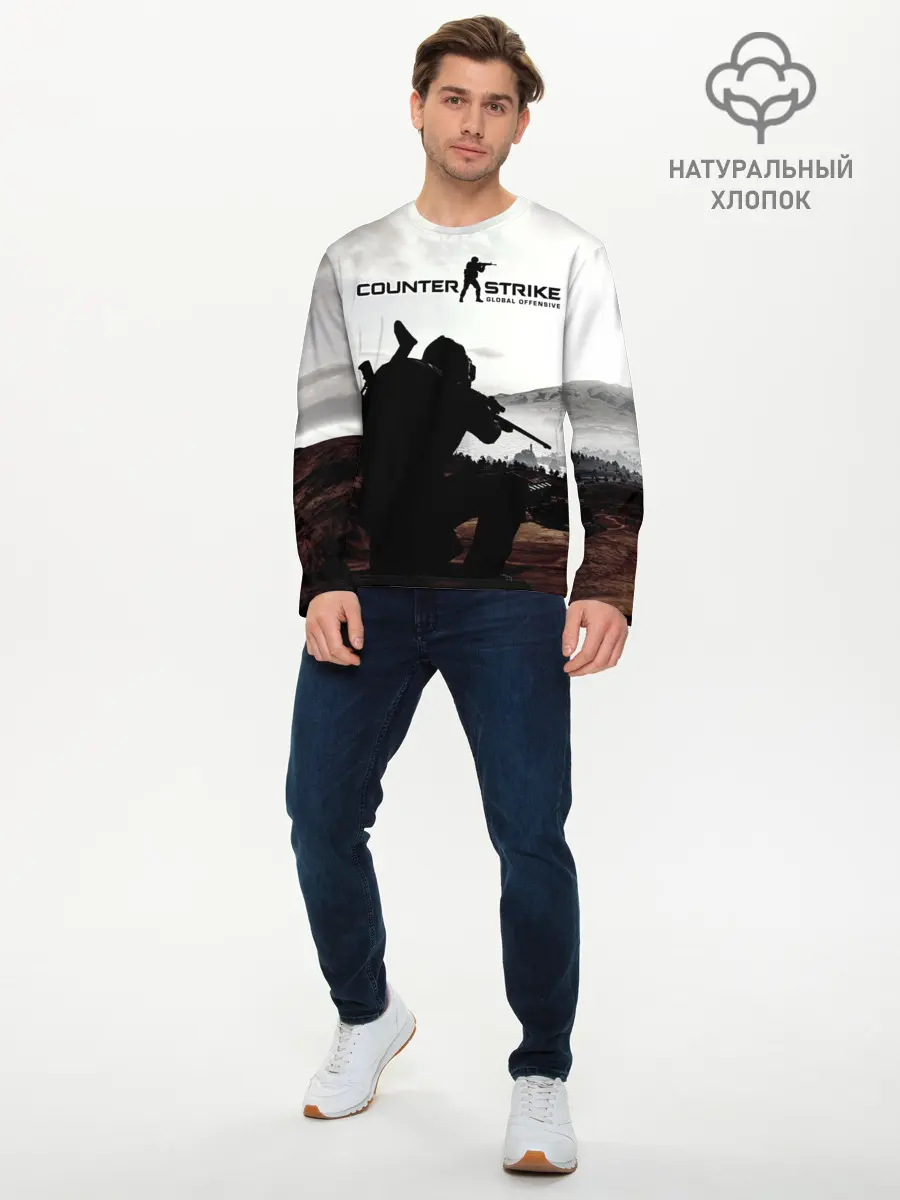 Мужской лонгслив базовый / CS:GO (P007_P004ooo1700755, P004ooo1700755)
