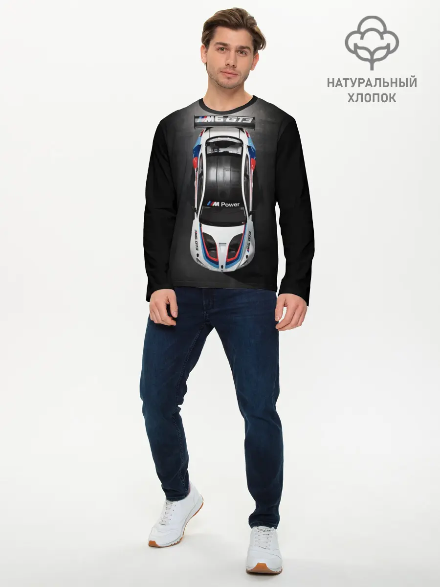 Мужской лонгслив базовый / BMW M Power (P007_P004ooo1701285, P004ooo1701285)