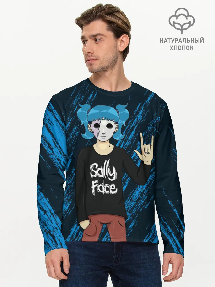 Мужской лонгслив базовый / Sally Face по Року (P007_P004ooo1703541, P004ooo1703541)