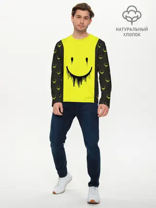 Мужской лонгслив базовый / Смайлик (P007_P004ooo1703963, P004ooo1703963)