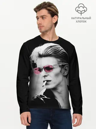 Мужской лонгслив базовый / Дэвид Боуи (P007_P004ooo1709133, P004ooo1709133)