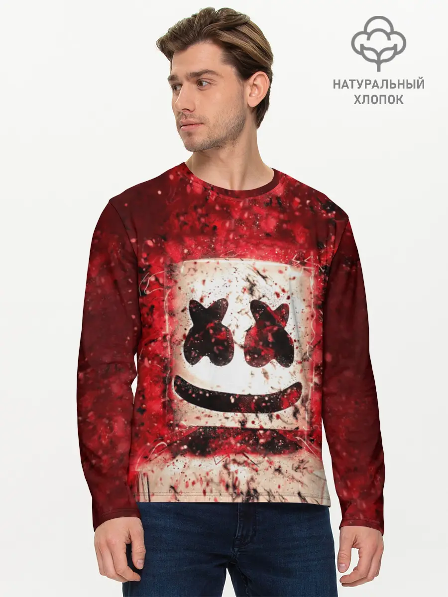 Мужской лонгслив базовый / Marshmello (P007_P004ooo1705227, P004ooo1705227)