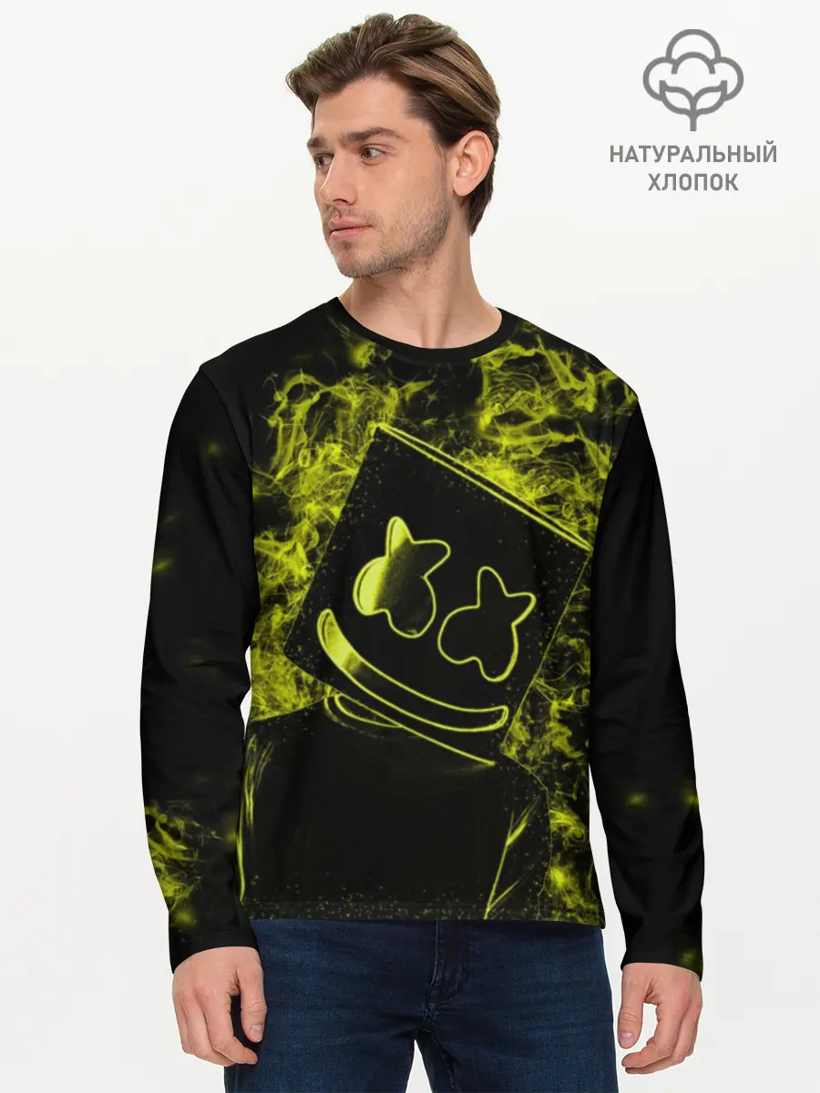Мужской лонгслив базовый / Marshmello (P007_P004ooo1705243, P004ooo1705243)