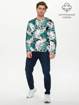 Мужской лонгслив базовый / Хамелеоны