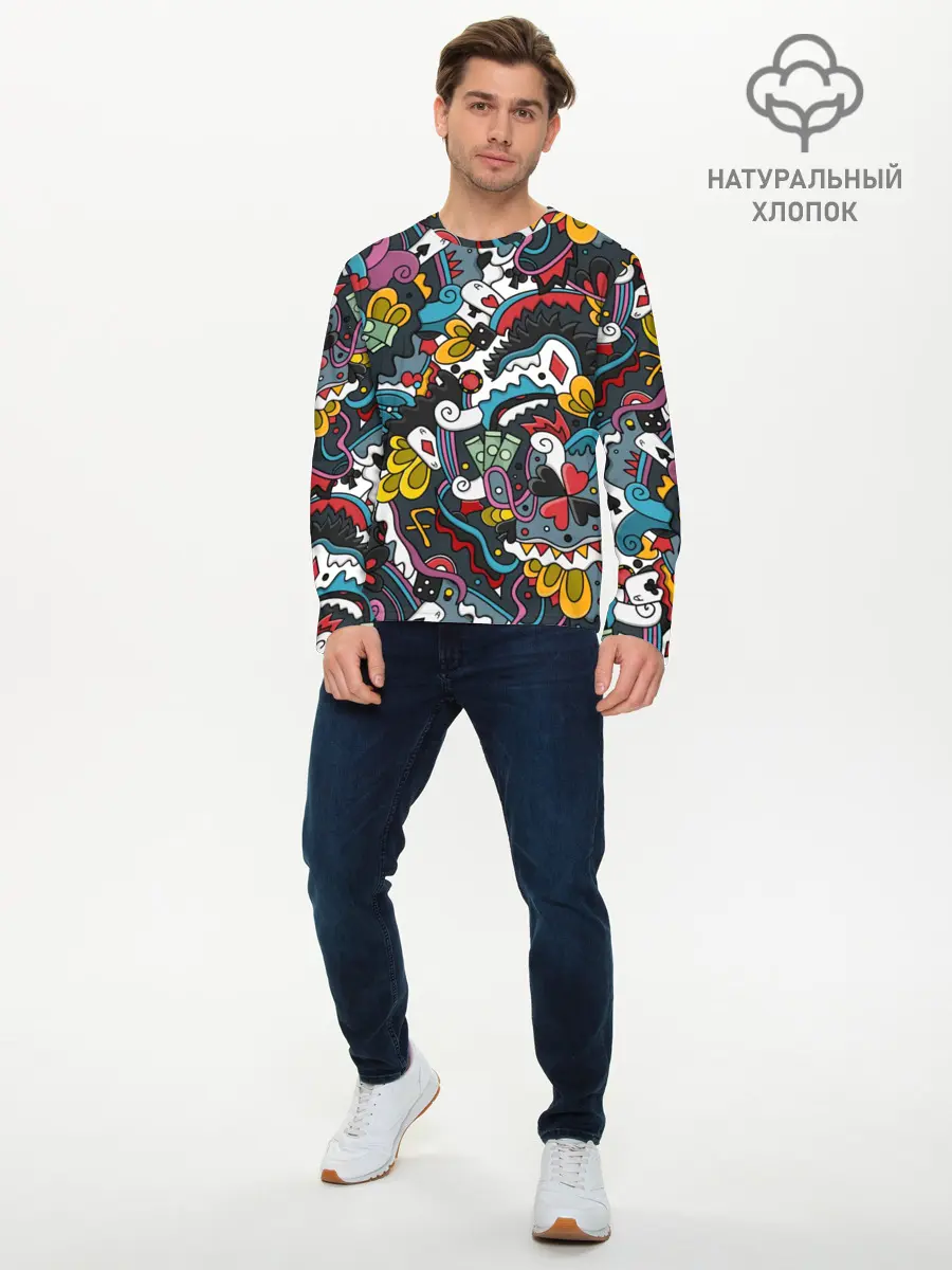Мужской лонгслив базовый / Покерный коллаж (P007_P004ooo1712675, P004ooo1712675)